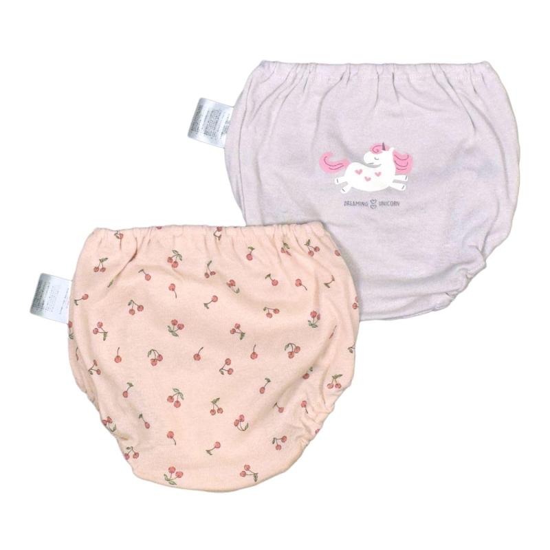 Maternity Foods - ショーツ ベビー 女の子 抗菌防臭 綿100％ 2枚組 ユニコーン柄 さくらんぼ柄