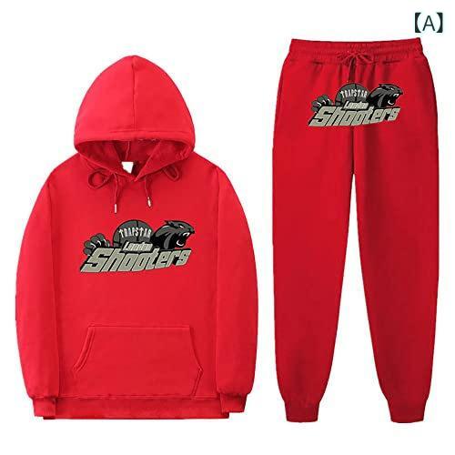 2023 年 新作 AliExpress Amazon トレンド メンズ＆ レディース カジュアル フード 付き 裏 起毛 スウェット スポーツ ウェア セット トレンド スタイル