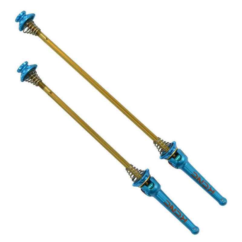 KCNC Grooving QR Road Titanium Axle Hub Skewer, Blue, KQR05-001BL, SK2177- Material: AL 7075 lever and nuts- Specs: Front 100mm / Rear 130mm- Weight: Approx. 36g /set- OEM package (This item is exactly as pictured and does not include retail package)<br><br>Contents : 1 pairs (Front+ Rear)/set