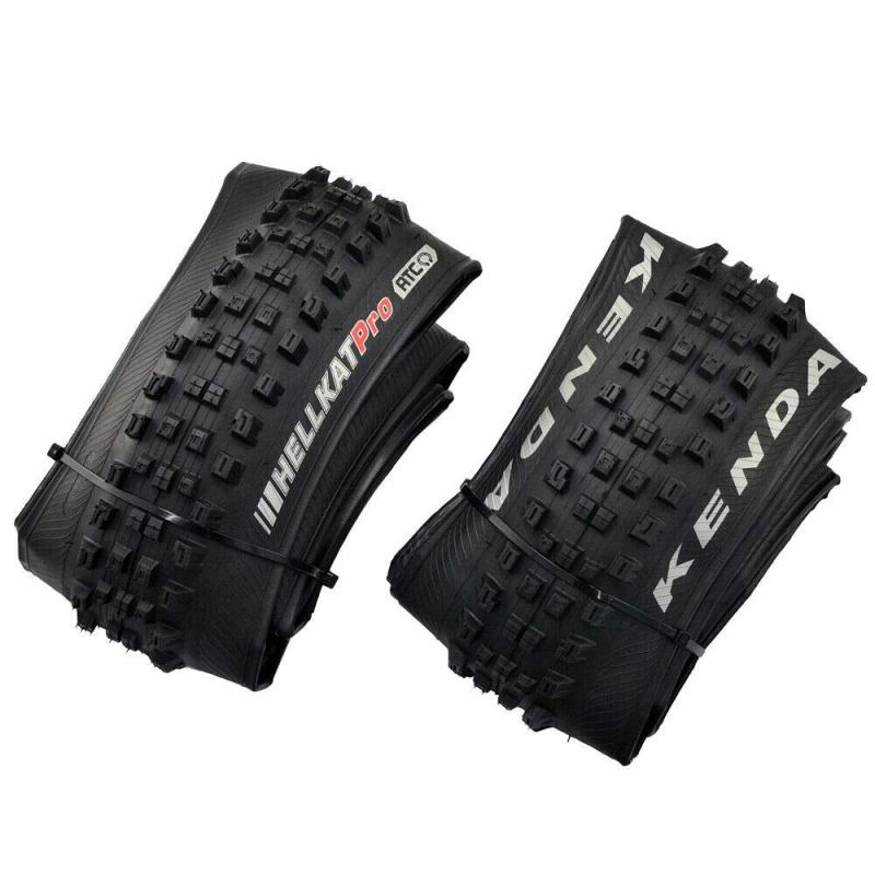 KENDA K1201 HELLKAT Pro 27.5x2.4" 120TPI Folding Dual Tread ATC Tire, Black, 2 Tire, KD2211