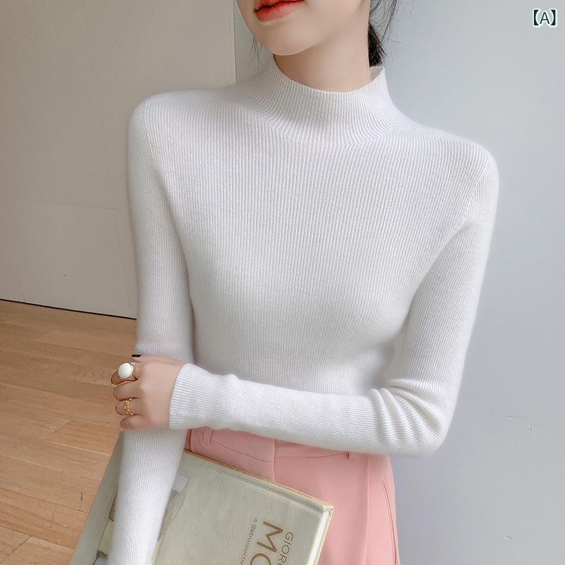 一線の 成 衣の 新型の シームレスな 半 高 襟の カシミヤの シャツの 女性の カシミヤの 修身は 底の ガードルの 中で セーターの 秋冬を 掛けます。