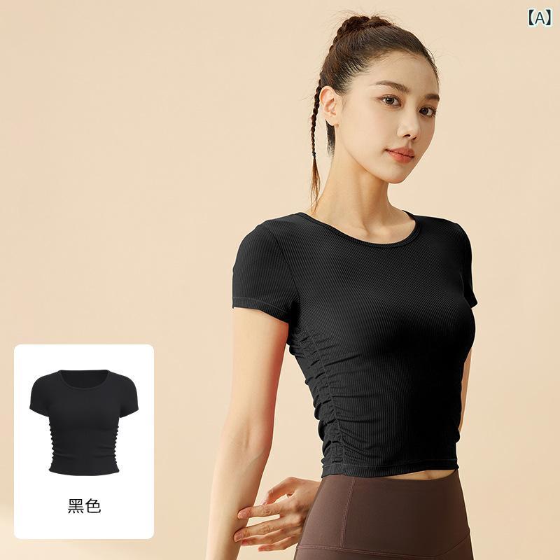 乐天商城 - 聚衣 堂 縞 運動 半袖 t シャツ 女性新 通気 フィット ネス 半袖 夏痩せ ヨガ 服 上着