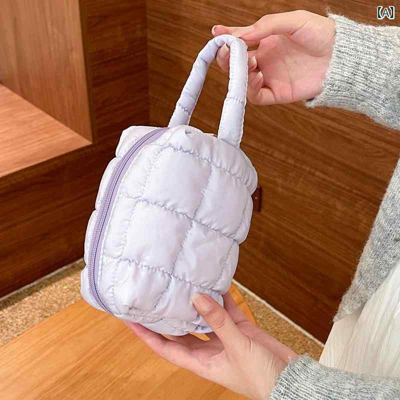 Other - 2024 新型 ファッション キルティング 綿 方眼 化粧 バッグ シンプル大 容量 女性 バッグ 携帯 収納 バッグ