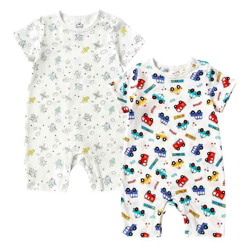 Maternity Foods - [Reegoo Peter] ベビー服 男の子 夏服 ロンパース カバーオール 外出服 ノースリーブ パジャマ 綿 通園通学 2枚セット 66 73 80 90