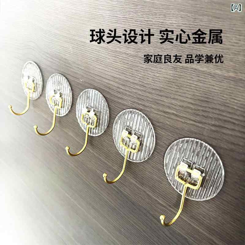 ハイエンドの 軽量 高級 フック、 粘着 フック、 強力な 耐 荷重 性、 パンチ フリー、 浴室、 キッチンの 壁、 浴室の ドアの 後ろの 粘着 フック