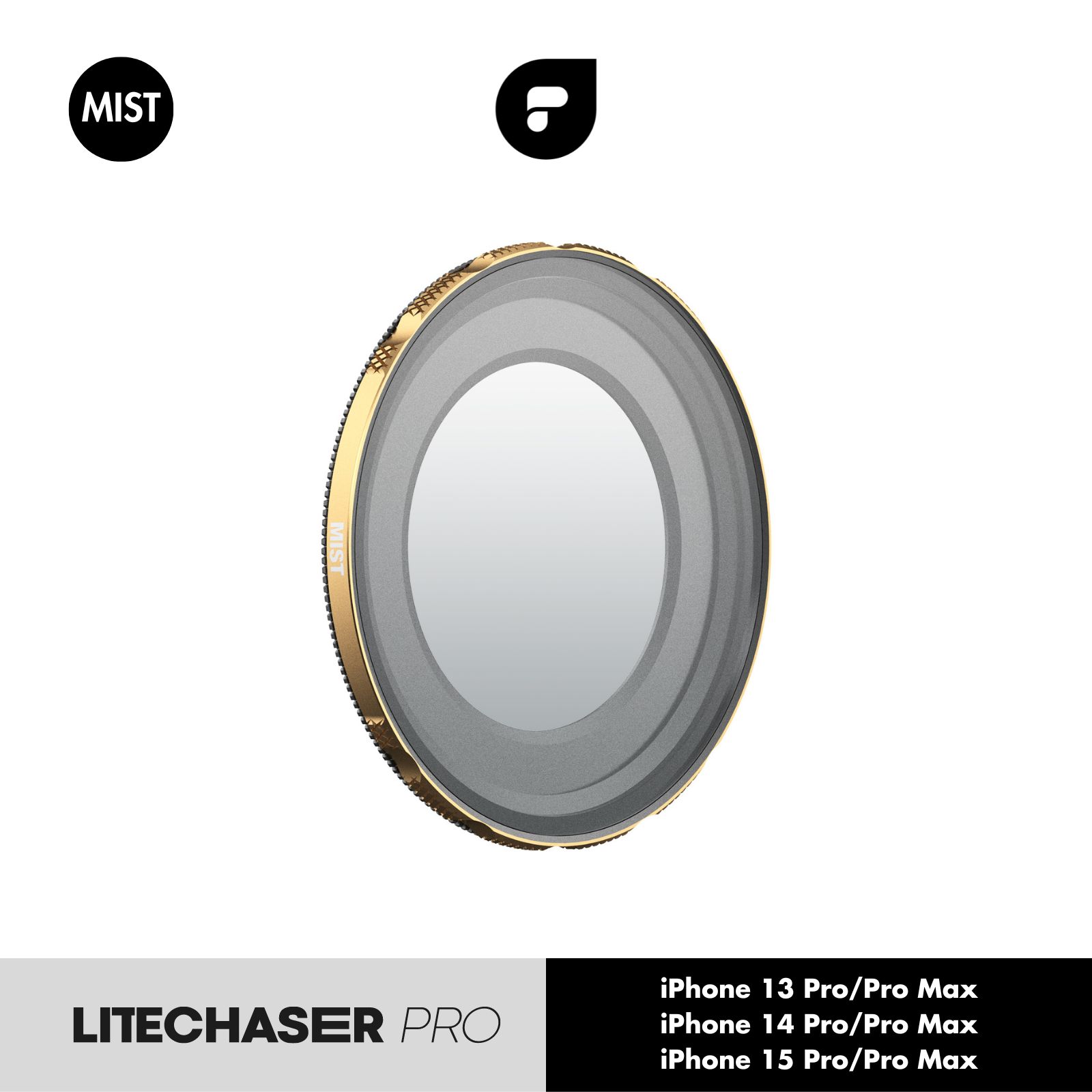 PolarPro LiteChaser Pro ミストフィルター for iPhone 13/14/15 シリーズ MIST 拡散 フィルター保護ケースとDefenderミニカバー付き