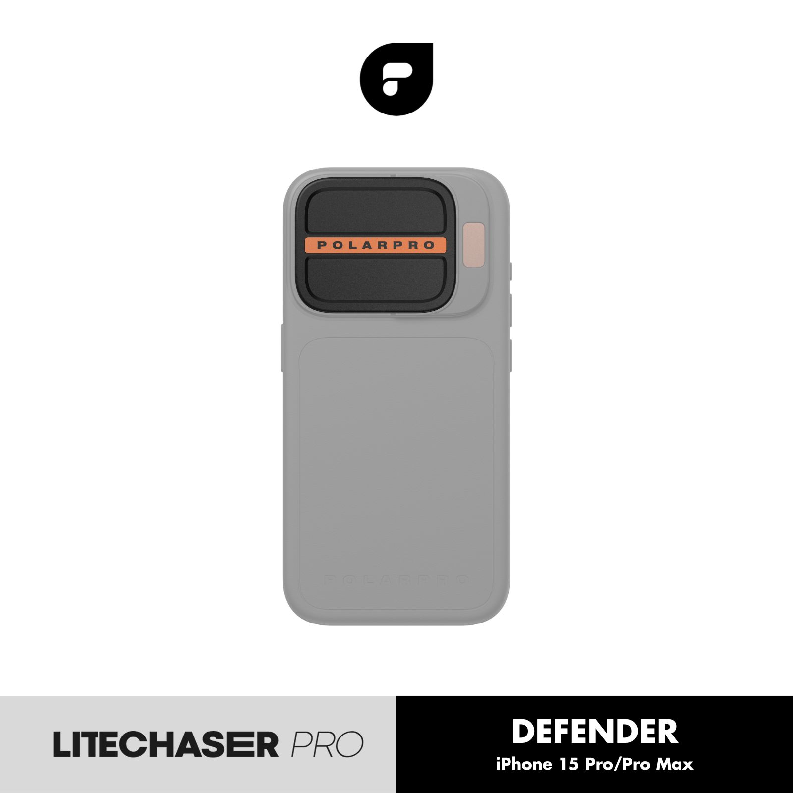 PolarPro LiteChaser Pro 15 Defender 交換プレート iPhone 15 Pro/Pro Max用 カメラレンズ保護