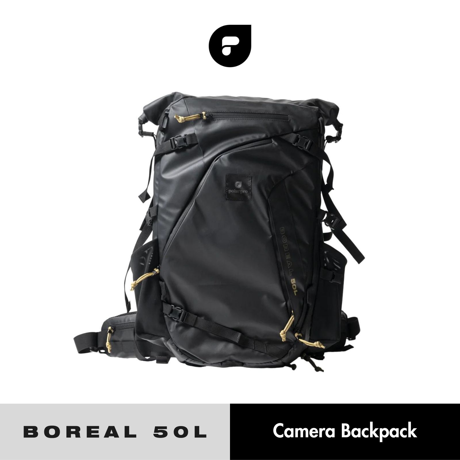 PolarPro Boreal 50L カメラバックパック 大容量 600Dポリエステル DWRコーティング 頑丈設計 45kgの負荷テスト済み