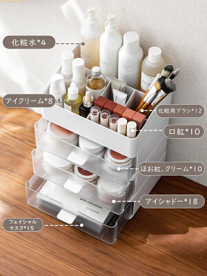 \⭐最大10%OFFクーポン配布中✨/【特典あり♪】おしゃれ 大容量 化粧品収納ボックス 卓上 引き出し付き メイクボックス スッキリ整理 スキンケア 収納 メイク道具 整理 コンパクト 収納ボックス コスメ収納 卓上収納 卓上 引き出し - Image 2