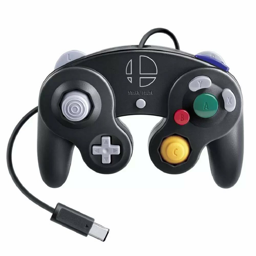 【中古】【良い】【任天堂純正品】ニンテンドー ゲームキューブ コントローラ スマブラブラック