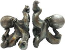 yÁzyAiEgpzAntique Silver Octopus Decorative Bookends Set 13cm Tall