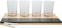 【中古】【輸入品・未使用】Beer Tasting Flight Sampler Set, 4-180ml Pilsner Craft Brew Glasses w Paddle and Chalkboard