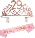 【中古】【輸入品・未使用】29歳の誕生日ギフト 女性用 29歳の誕生日 ティアラとサッシュ 29歳の誕生日パーティー用品 It's my 29歳の誕生日 ブラッ...