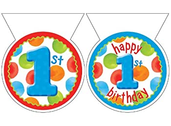Creative Converting Big 1?Dots???Boy Flag Banner