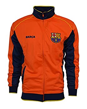 【中古】【輸入品・未使用】FCバルセロナ ジャケット トラック サッカー 大人用サイズ サッカー フットボール 公式商品 (ネイビー - オレンジ M)