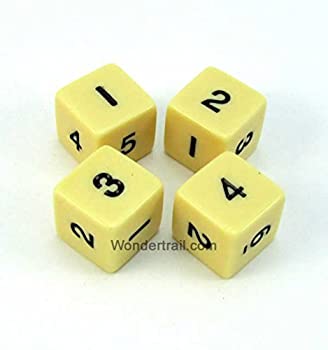 šۡ͢ʡ̤ѡIvory Opaque Dice with Black Numbers D6 16mm (5/8in) Pack...