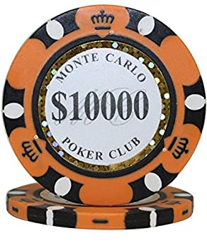 【中古】【輸入品・未使用】50個Monte Carlo Poker Club 3-toneクレイComposite 14グラムHeavy Poker Chips by MRC