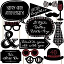 【中古】【輸入品・未使用】40th Anniversary - Photo Booth Props Kit - 20 Count