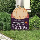 【中古】【輸入品 未使用】Big Dot of Happiness Friends Thanksgiving Feast - Party Decorations - Friendsgiving Welcome Yard Sign