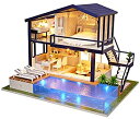 【中古】【輸入品 未使用】Kisoy Romantic and Cute Dollhouse Miniature DIY House Kit Creative Room Perfect DIY Gift for Friends カンマ Lovers and Families (Time Apa