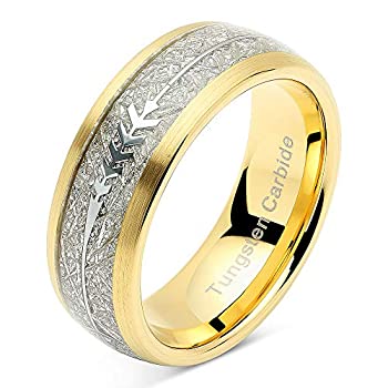 【中古】【輸入品・未使用】100S JEWELRY タングステンリング メンズ レディース 結婚指輪 ゴールドアロー 模造隕石 サイズ8~16 【中古】【輸入品・未使用】100S JEWELRY タングステンリング メンズ レディース 結婚指輪 ゴールドアロー 模造隕石 サイズ8~16