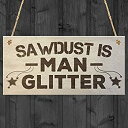 【中古】【輸入品・未使用】SawdustはManグリッターMan Cave Shed Carpenter木製PlaqueガレージツールSignギフト