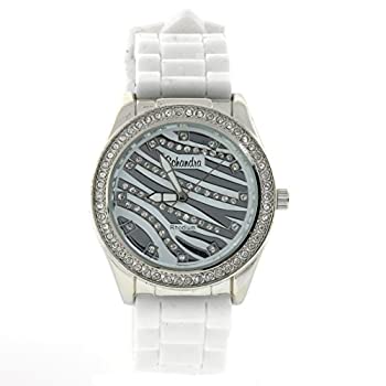 【中古】【輸入品・未使用】シリコンクリスタルwatch-ホワイトandシルバーZebra 【中古】【輸入品・未使用】シリコンクリスタルwatch-ホワイトandシルバーZebra