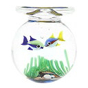 【中古】【輸入品・未使用】GlassOfVenice ムラーノガラス アクアリウムジャー 熱帯魚2個付き
