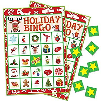 【中古】【輸入品・未使用】新しいホリデークリスマスビンゴゲーム - 24人乗り…(レッド)