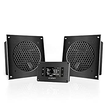 【中古】【輸入品・未使用】AC Infinity AIRPLATE T8 静音冷却デュアルファンシステム 6インチ サーモスタットコントロール付き ホームシアターAVキャビネット用