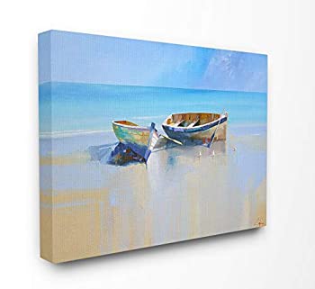 【中古】【輸入品・未使用】Stupell Industries 2列ボート シャイニングショア 絵画キャンバスウォール..