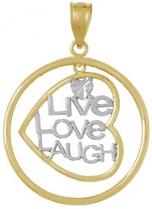 【中古】【輸入品・未使用】14?Kゴールドネックレスチャームペンダント、Live Love Laugh inハートDangling inラウンドFram 【中古】【輸入品・未使用】14?Kゴールドネックレスチャームペンダント、Live Love Laugh inハートDangling inラウンドFram