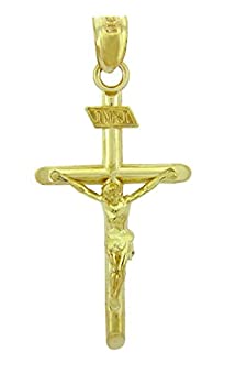 【中古】【輸入品・未使用】純14Kイエローゴールドクロスチャーム INRI十字架ペンダント 【中古】【輸入品・未使用】純14Kイエローゴールドクロスチャーム INRI十字架ペンダント