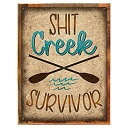 【中古】【輸入品・未使用】Shit Creek Survivorメタルサイン--ユーモア、素朴な、Manゲーム部屋、 Framed Outdoor 18%ダブルクォーテ%x24%ダブルクォーテ% ブラウン 8-MEM1047FSP