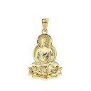 【中古】【輸入品・未使用】ファイン10Kイエローゴールド 仏陀 蓮の花ペンダント(4)