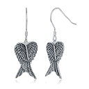 【中古】【輸入品・未使用】Beaux Bijoux スターリングシルバー 酸化ハートエンジェルウィングピアス