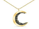 【中古】【輸入品・未使用】ONDAISY ブラック Cz ジプシー プラネット 半三日月 セーラー ルナ ムーン ペンダント チャームチェーンネックレス ゴールド