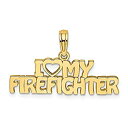 【中古】【輸入品・未使用】14Kイエローゴールド I Love My Firefighter チャーム