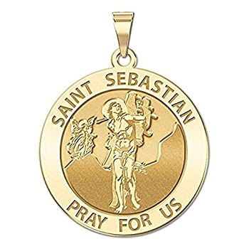 【中古】【輸入品・未使用】10?K黄色またはホワイトゴールドand14?K、または聖セバスチャン宗教で使用可能なメダル???スターリングシルバー