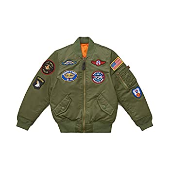 【中古】【輸入品 未使用】Alpha Industries Big Boys 039 MA-1 ジャケット パッチ付き US サイズ: M カラー: グリーン