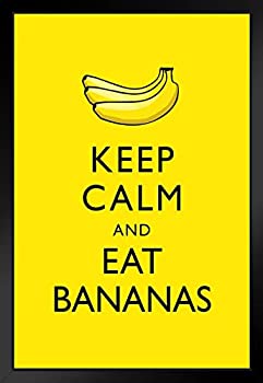 【中古】【輸入品・未使用】ポスター Foundry Keep Calm and Eat Bananas イエローマットフレームアートプリント 壁装飾 20x26インチ