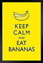 【中古】【輸入品 未使用】ポスター Foundry Keep Calm and Eat Bananas イエローマットフレームアートプリント 壁装飾 20x26インチ