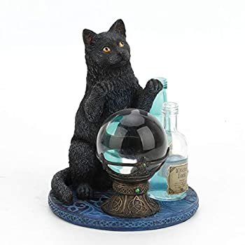 【中古】【輸入品・未使用】Veronese Design Lisa Parker 魔女の見習い 黒猫とクリスタルボール像