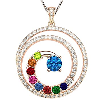【中古】【輸入品・未使用】Nanaスターリングシルバー旋回ペンダントネックレス1?to 9?Stones with a 1?mm 22?%ダブルクォーテ%調節可能なボックスチェーン