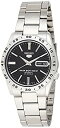 【中古】【輸入品・未使用】【逆輸入SEIKO5】セイコーファイブデイデイトカレンダー搭載・オートマチック・裏スケルトン自動巻 ブラックダイアル メタルベルト メンズ ウォ(2)