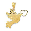 【中古】【輸入品・未使用】14K イエローゴールド ハト ハート ペンダント チャーム ネックレス 宗教的 鳥 ファインジュエリー 女性用 彼女へのギフト