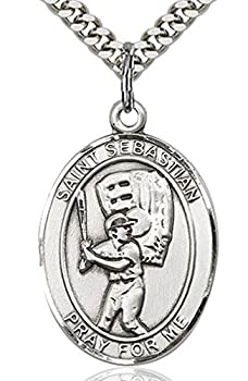 【中古】【輸入品・未使用】Heartland ボーイズ スターリングシルバー 聖セバスチャン 野球選手&キャッチャーミット オーバルメダル + 米国製