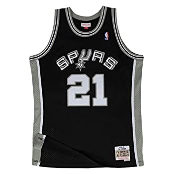 【中古】【輸入品・未使用】(X-Large) - Tim Duncan San Antonio Spurs Mitchell and Ness Men's Black Throwback Jesey