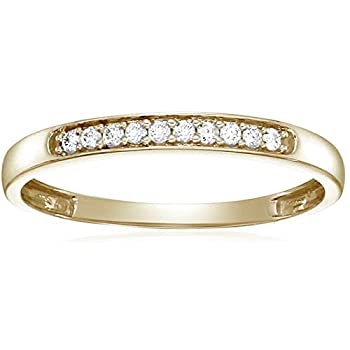 【中古】【輸入品・未使用】1/10カラットダイヤモンド結婚指輪 10Kホワイトまたはイエローゴールド 10ストーンプロングセット