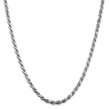 【中古】【輸入品・未使用】スターリングシルバー ロジウムメッキ 3.5mm ダイヤモンドカット ロープチェーンネックレス 複数サイズ 【中古】【輸入品・未使用】スターリングシルバー ロジウムメッキ 3.5mm ダイヤモンドカット ロープチェーンネックレス 複数サイズ